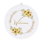 Wooden hanging Sunflower Welcome Sign by Printify