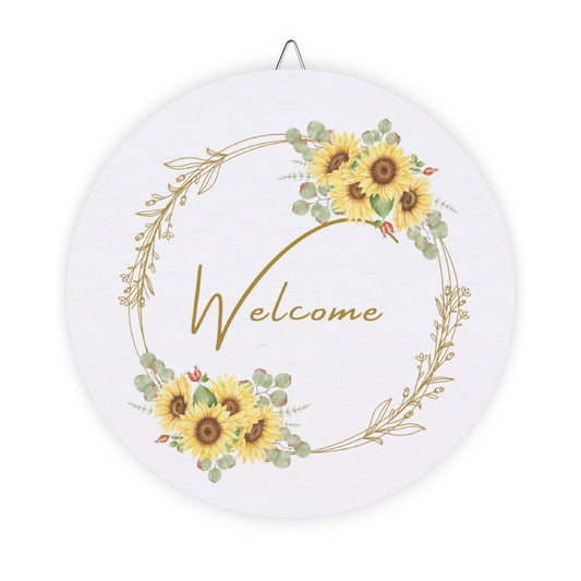 Wooden hanging Sunflower Welcome Sign