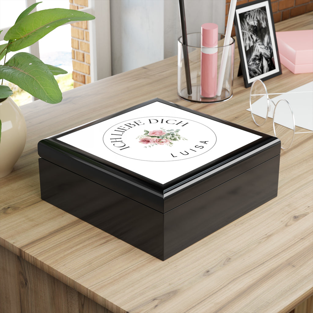 Personalized ich liebe dich German Jewelry Box with Name