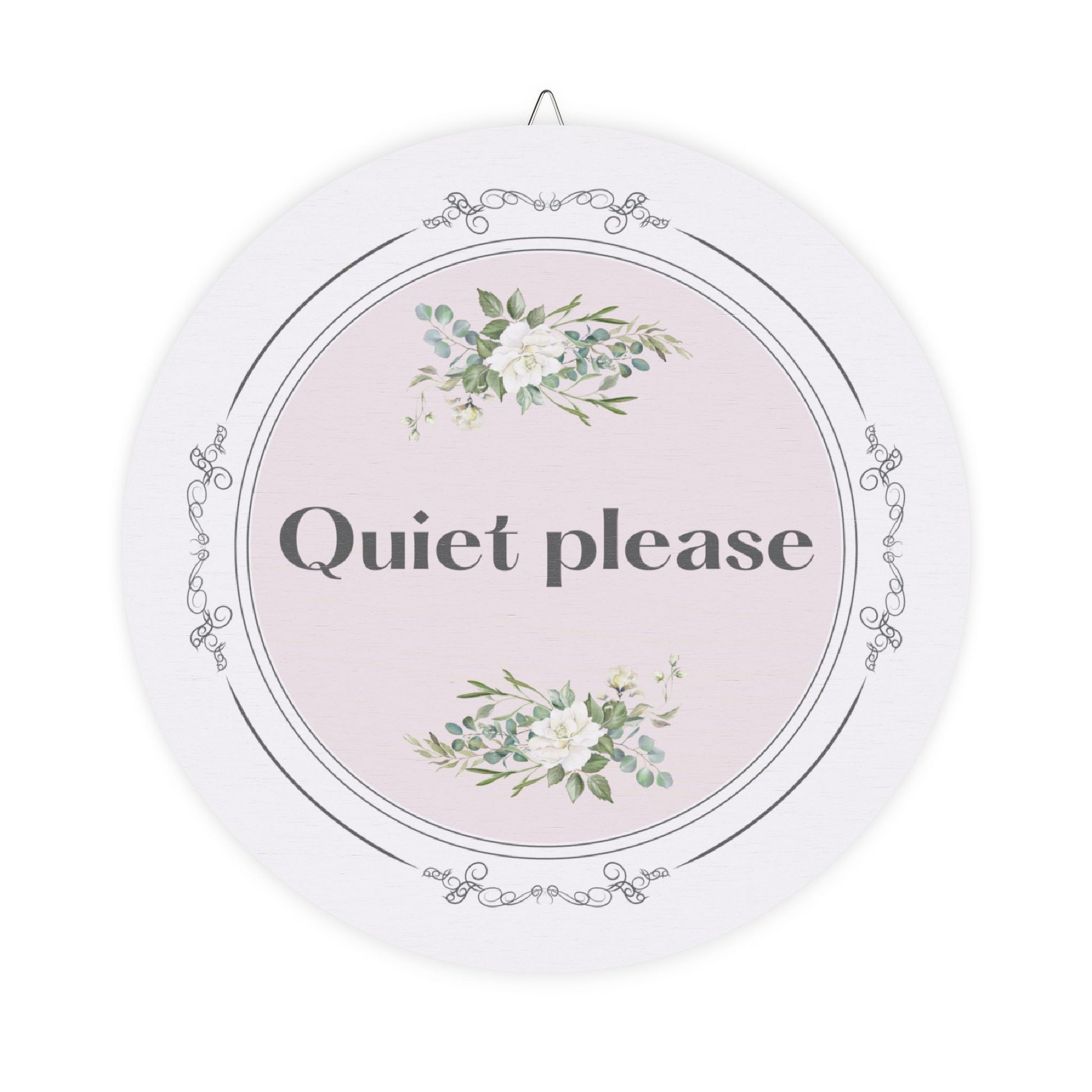 Quiet, please hanging wooden wall sign