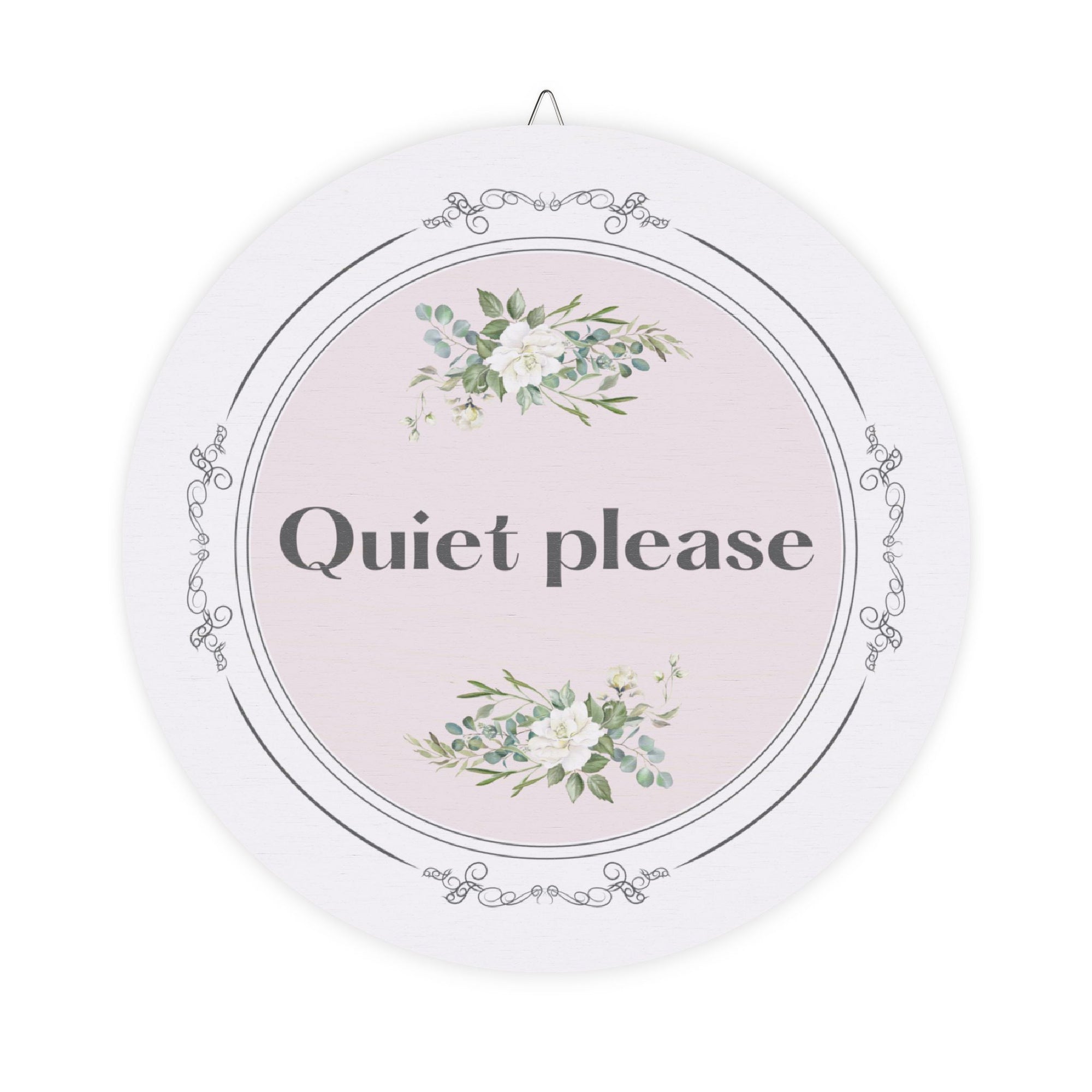 Quiet, please hanging wooden wall sign