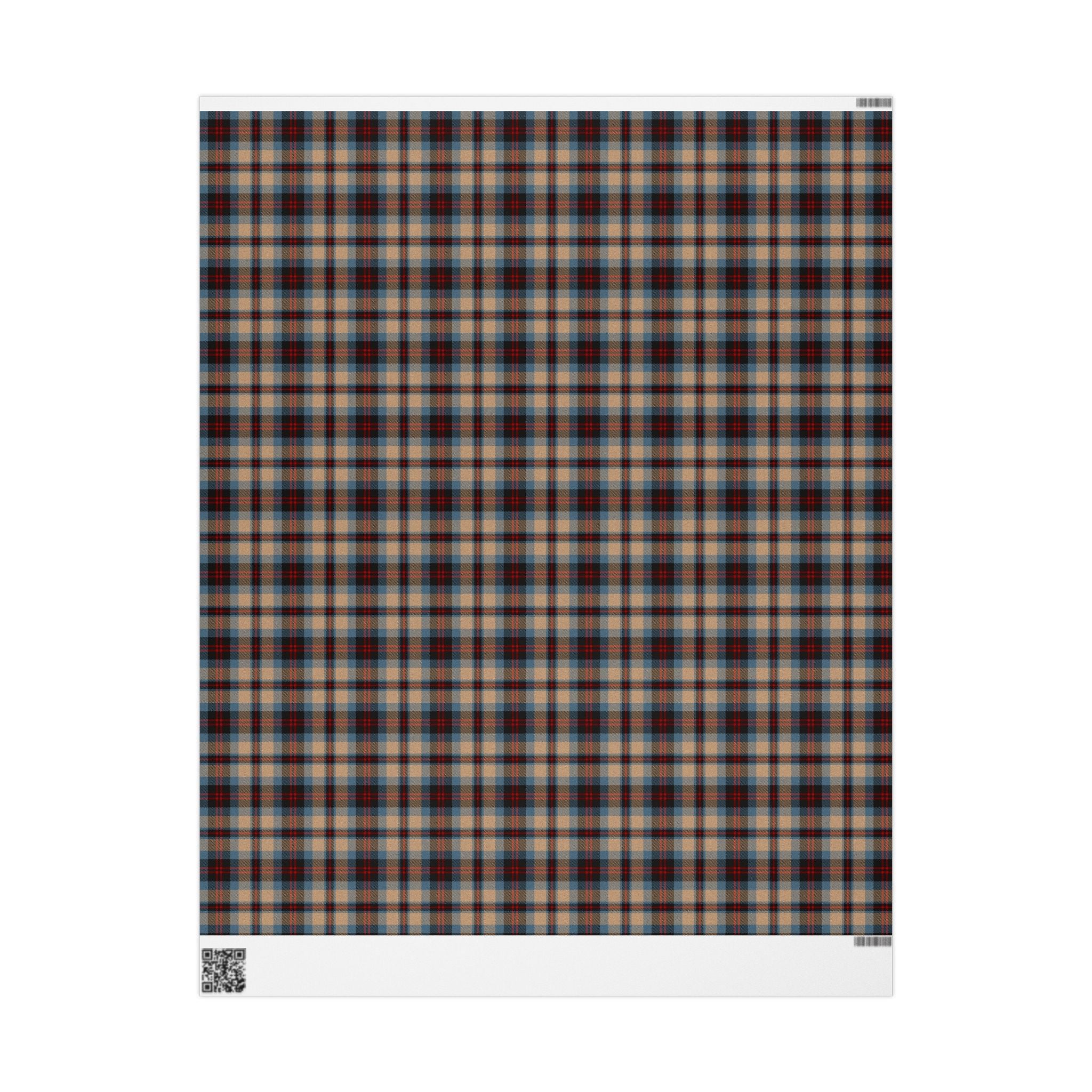 Plaid Gift Wrap Paper - Old School Design