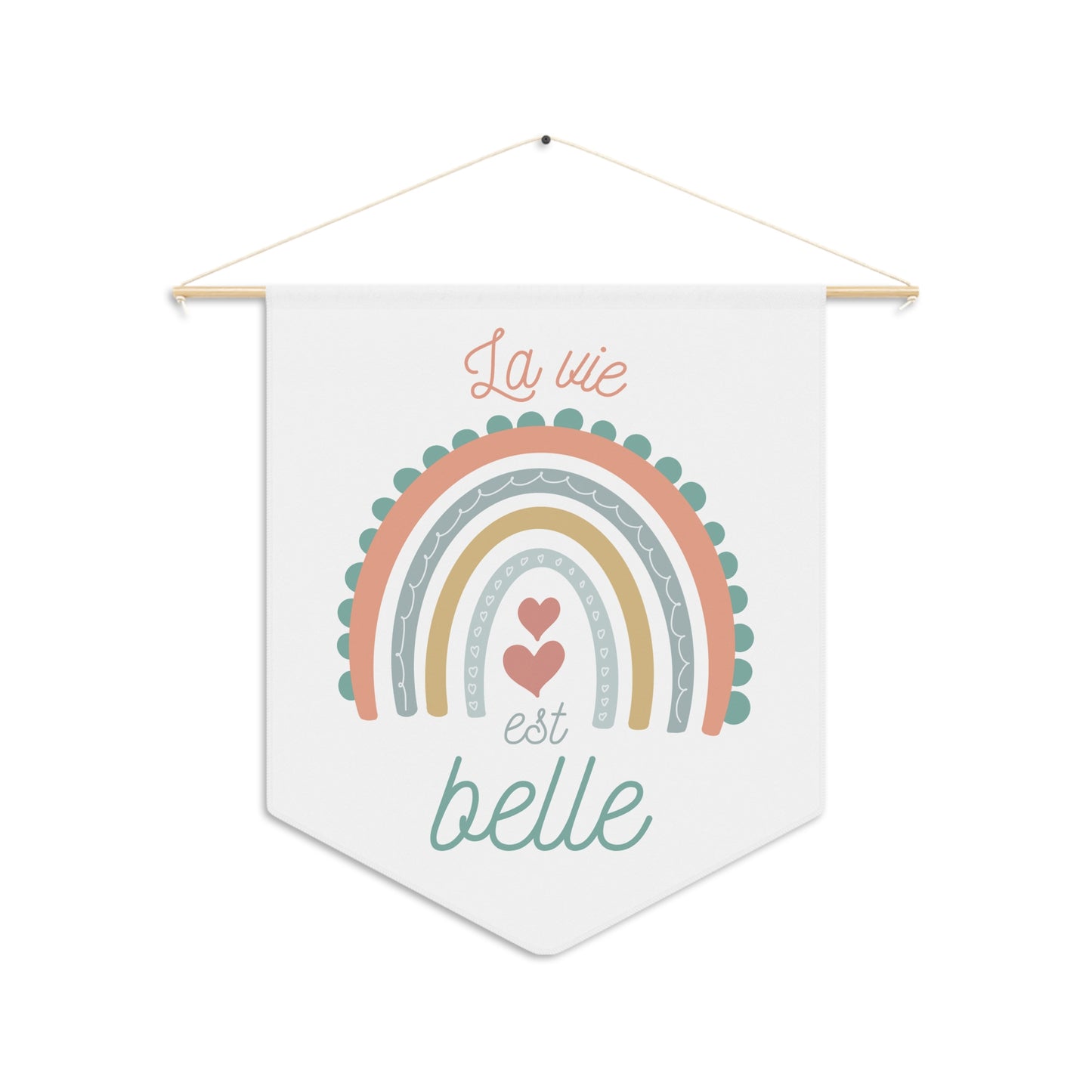 La vie est belle Rainbow Pennant Wall Art
