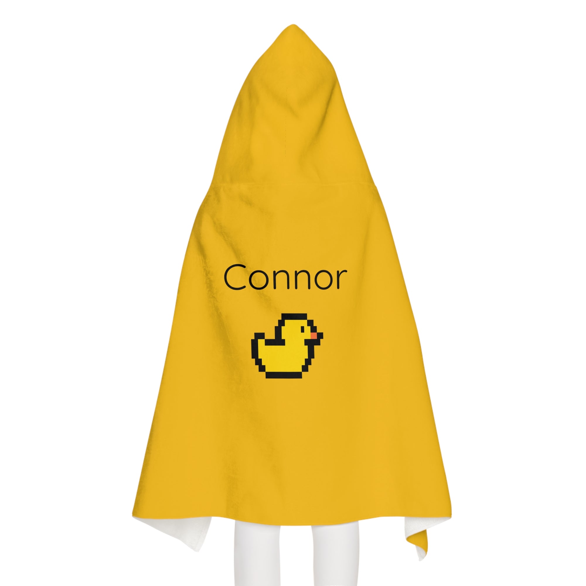Kid's personalized ducky hooded bath towel