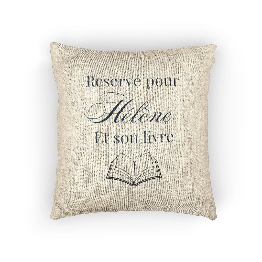 Réservé pour (nom) et son livre Woven Pillow, Book Lover Cross-Stitch Design by Printify