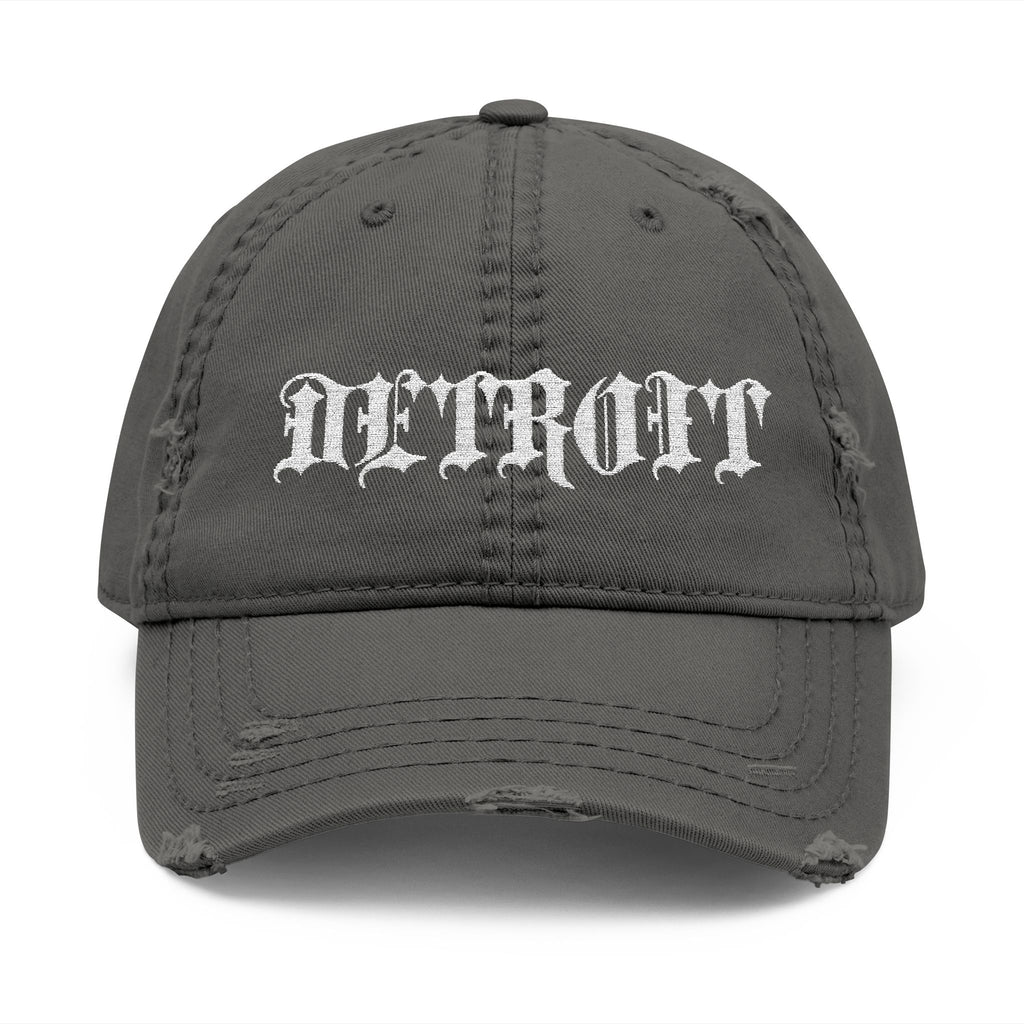 Embroidered Distressed Detroit Hat