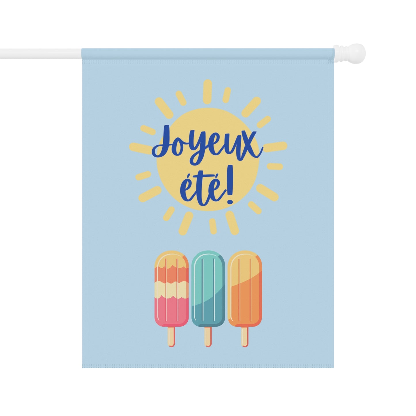 Joyeux été Summer Garden Banner, French Outdoor Decor for Gardens and Porches, Seasonal Home Decor, Patio Banner, drapeau de jardin français
