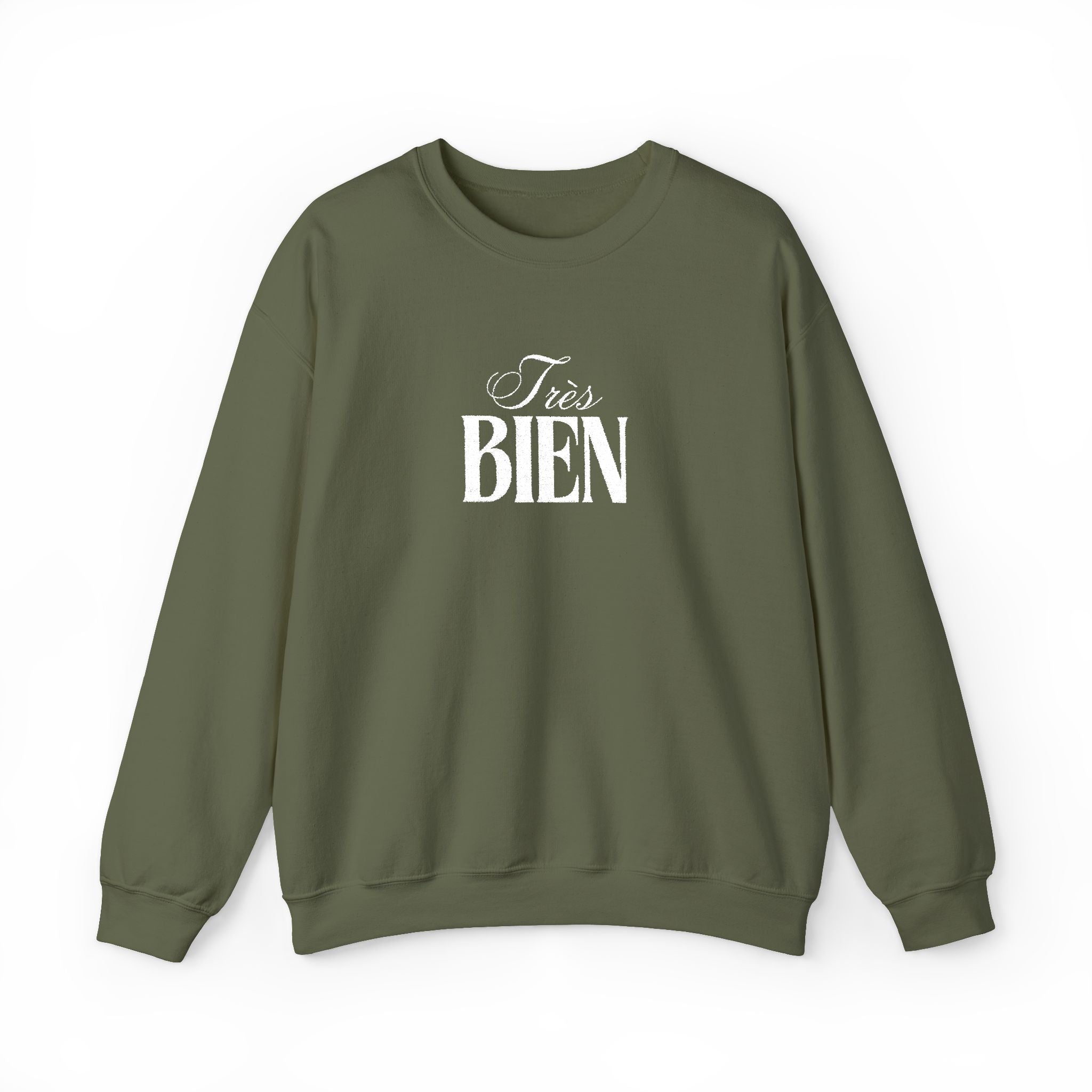 Embroidered Très Bien Sweatshirt -French Phrase Graphic Crewneck
