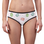 Macaron party Pattern Women's Brief underwear, French Pastry Print, Pink Sprinkles