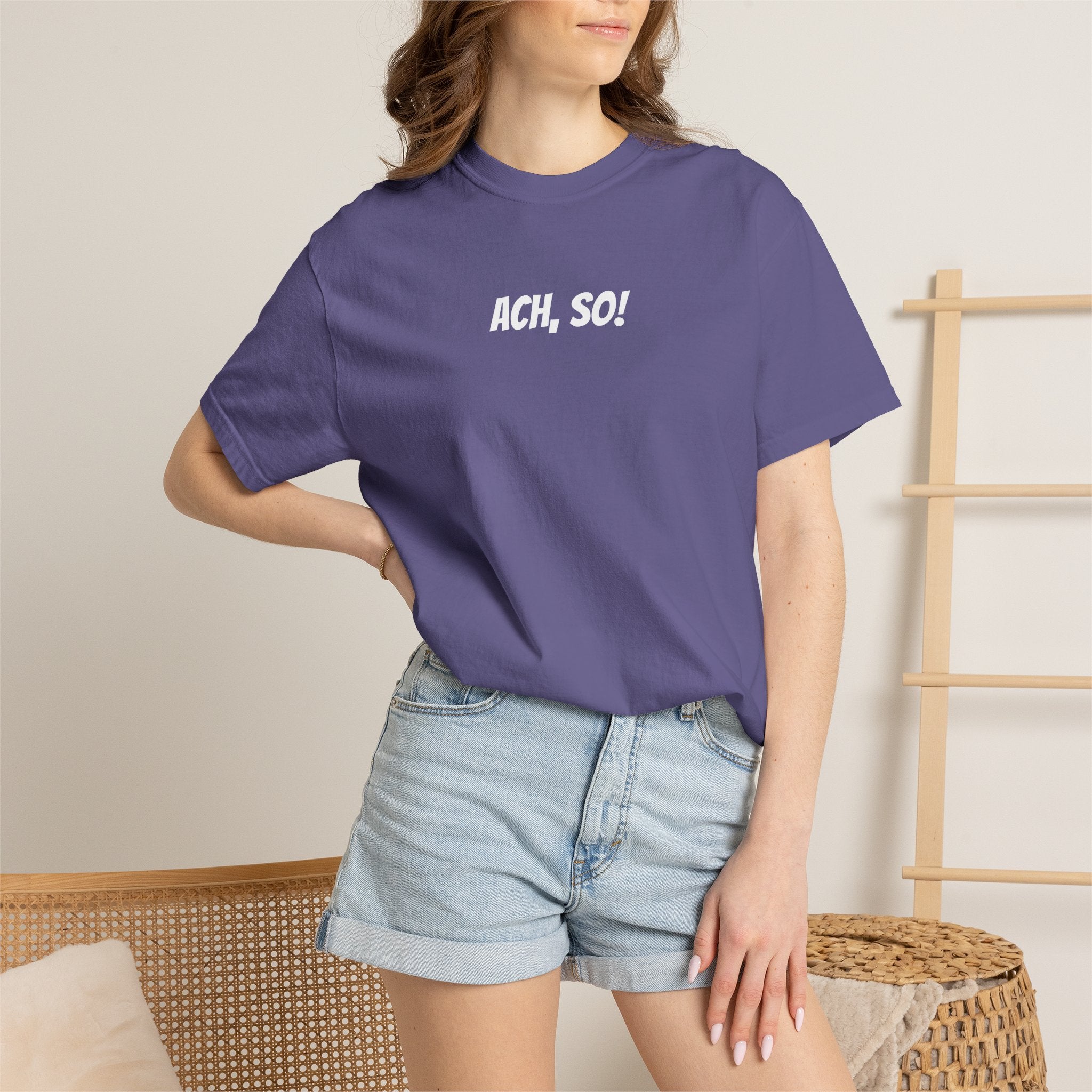 Ach, so! German saying T-Shirt, Minimalist Unisex Retro Phrase Tee