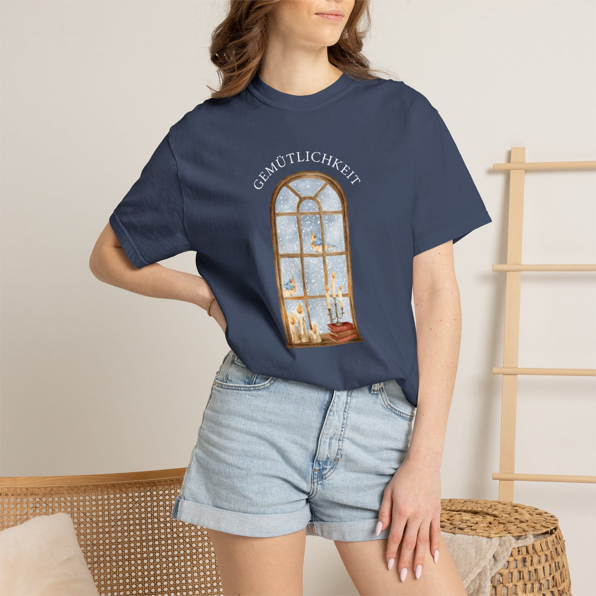 “Gemütlichkeit” Gothic Arch Window cozy German T-Shirt