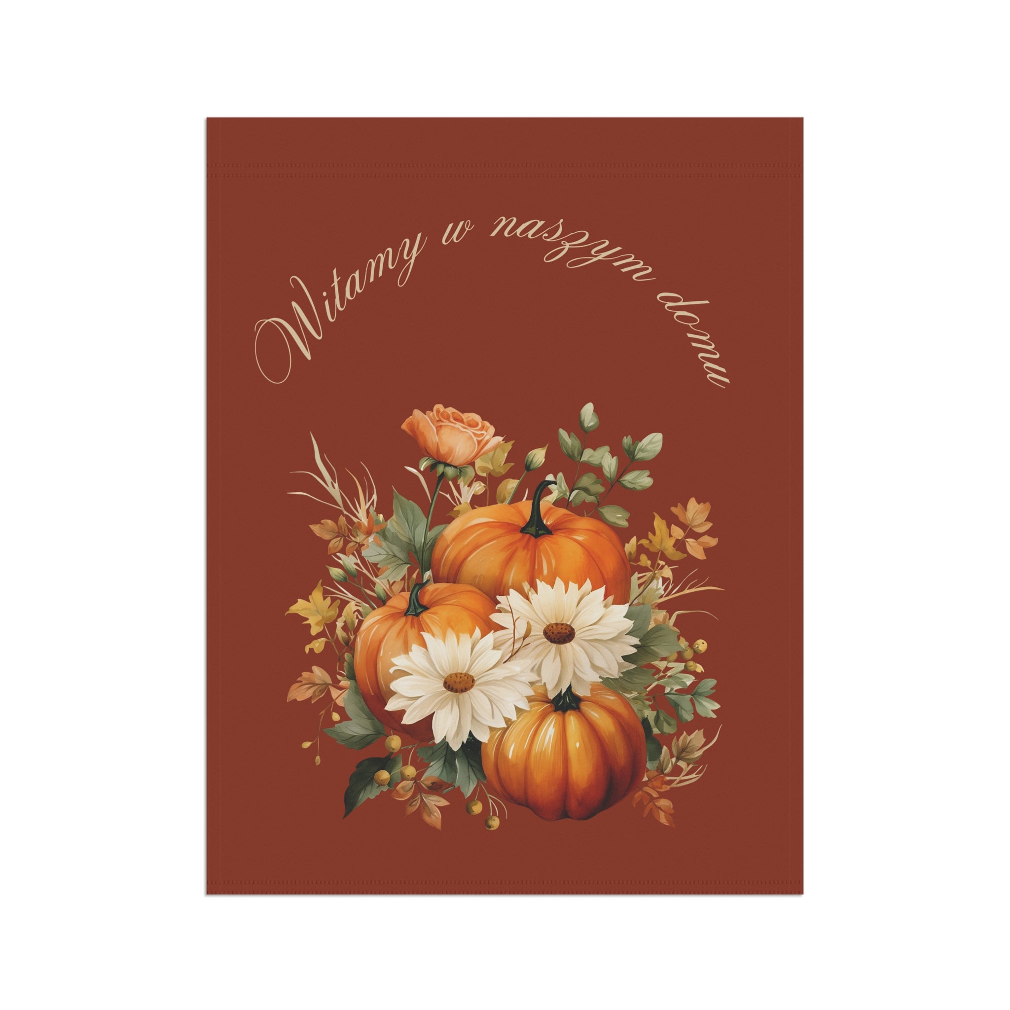 Witamy w naszym domu Polish Welcome to our Home Pumpkin Bouquet Garden Banner Fall Porch Flag
