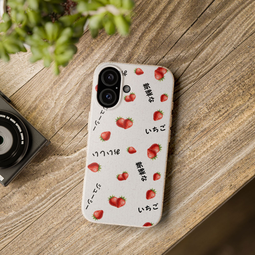 Japanese strawberries Eco Biodegradable Phone Case
