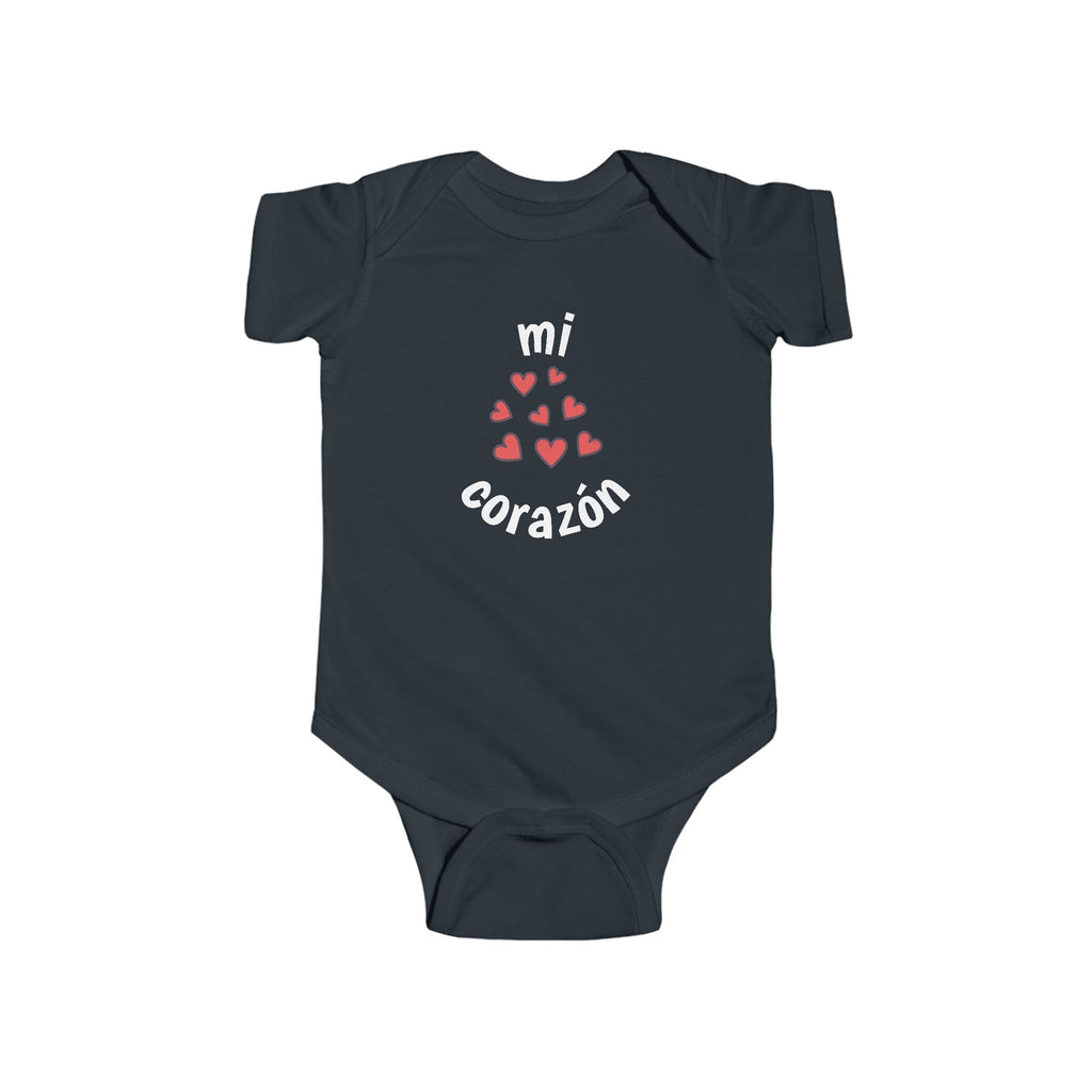 Mi corazón Infant French Bodysuit, Cute Baby Romper