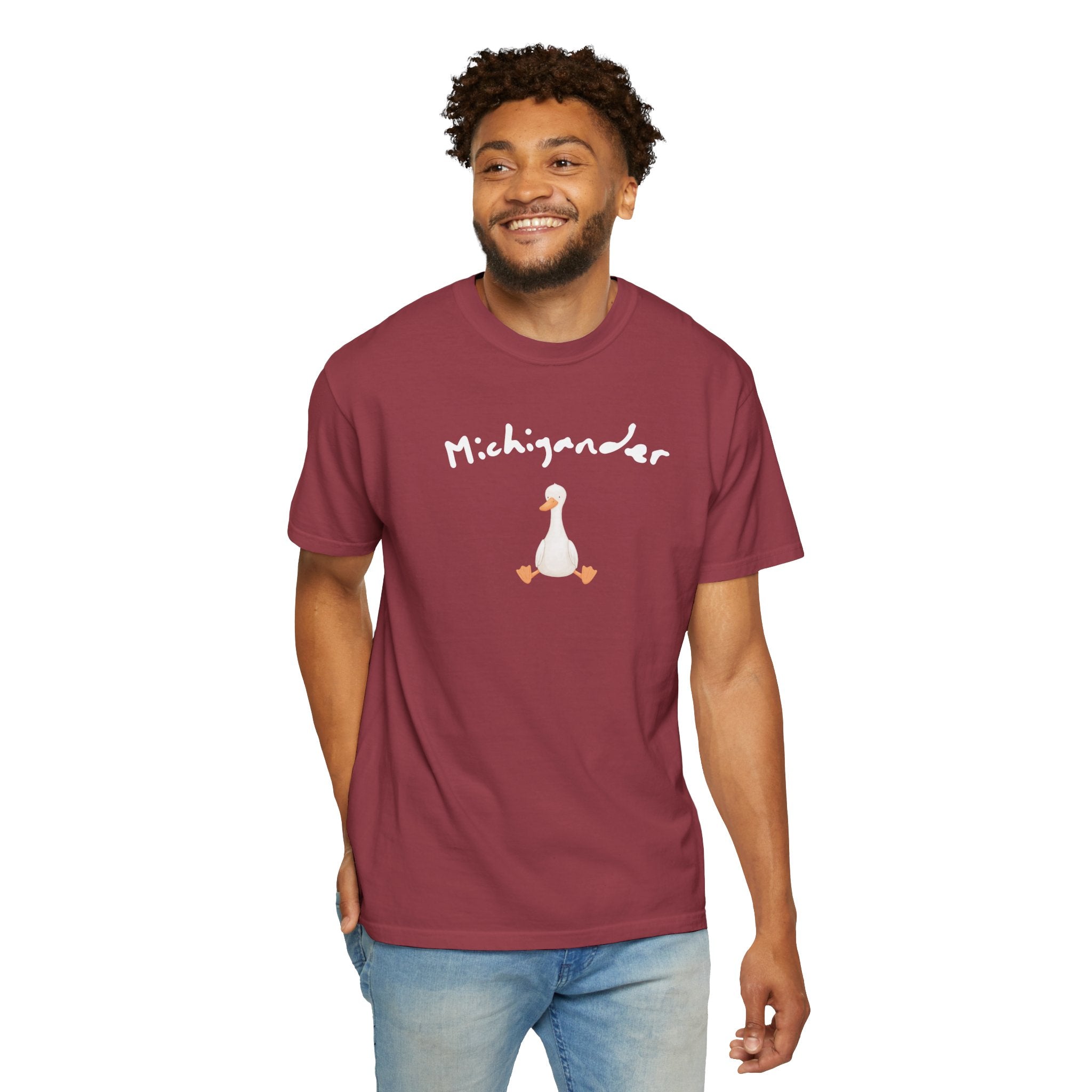 Michigander comfort colors adult tee, silly goose shirt for Michigan residents