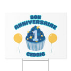 Bon Anniversaire Customized Birthday Yard Sign by Printify