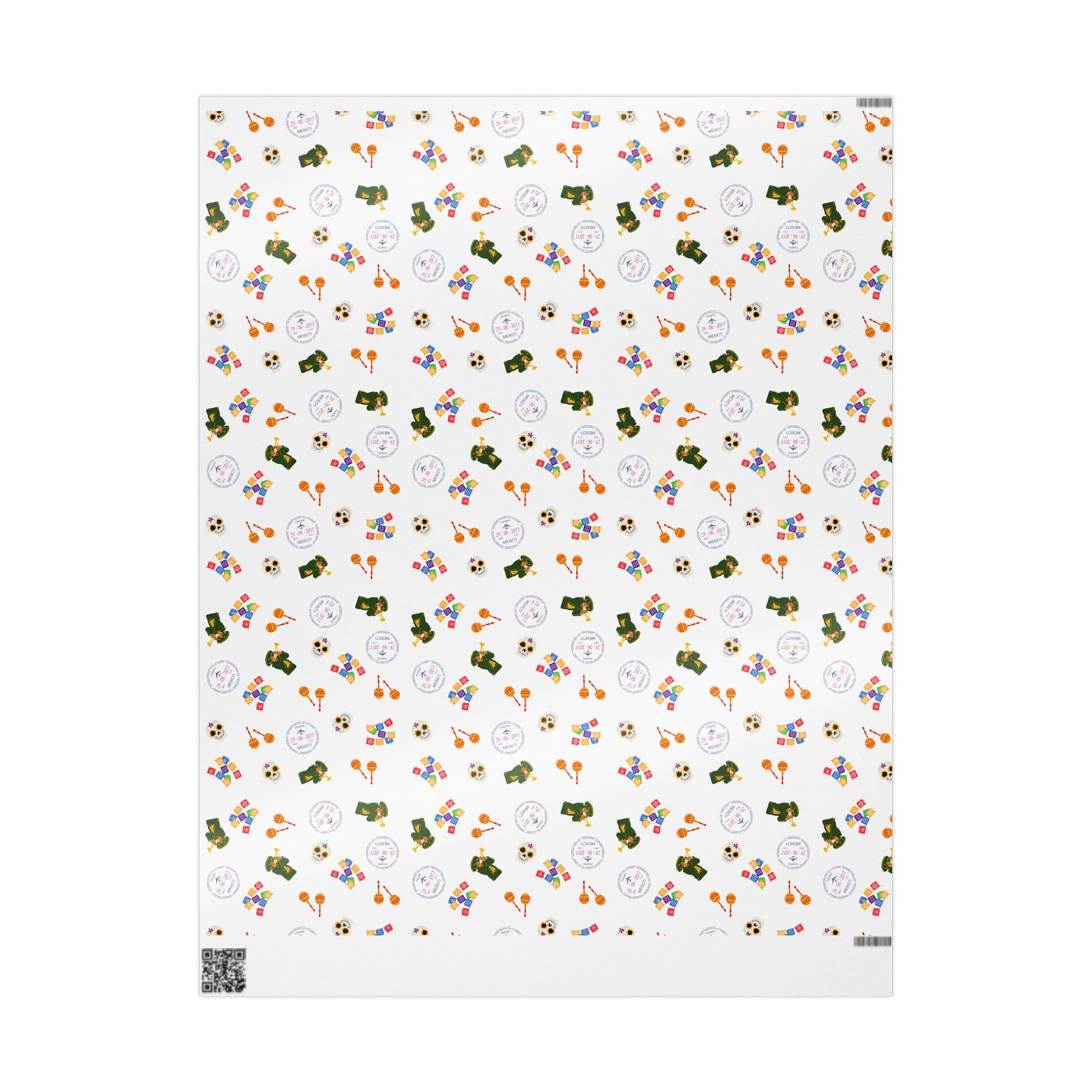 Mexico themed Wrapping Paper - La Vie Bien - Cinco de mayo - Dia de los muertos - Maracas design