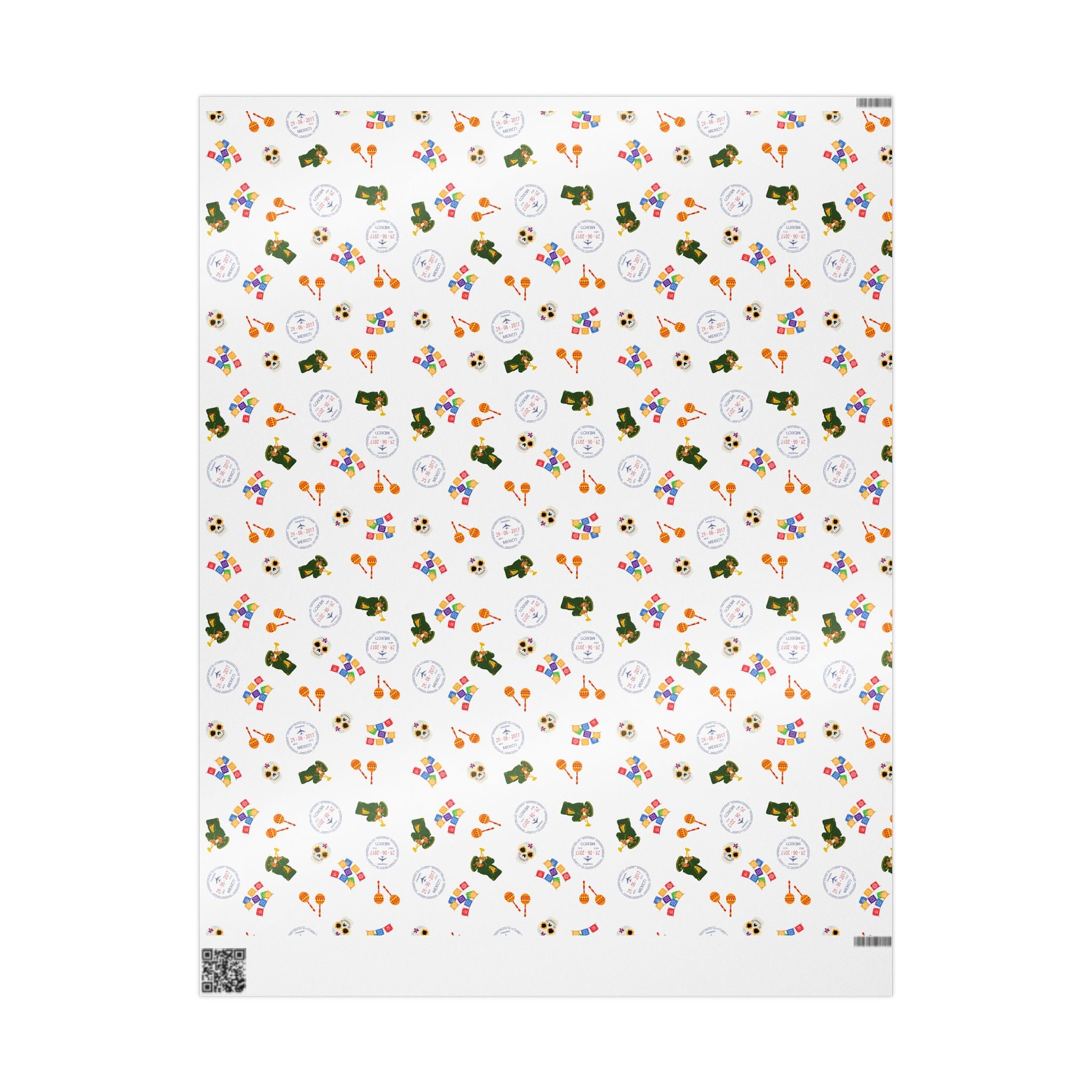 Mexico themed Wrapping Paper - La Vie Bien - Cinco de mayo - Dia de los muertos - Maracas design