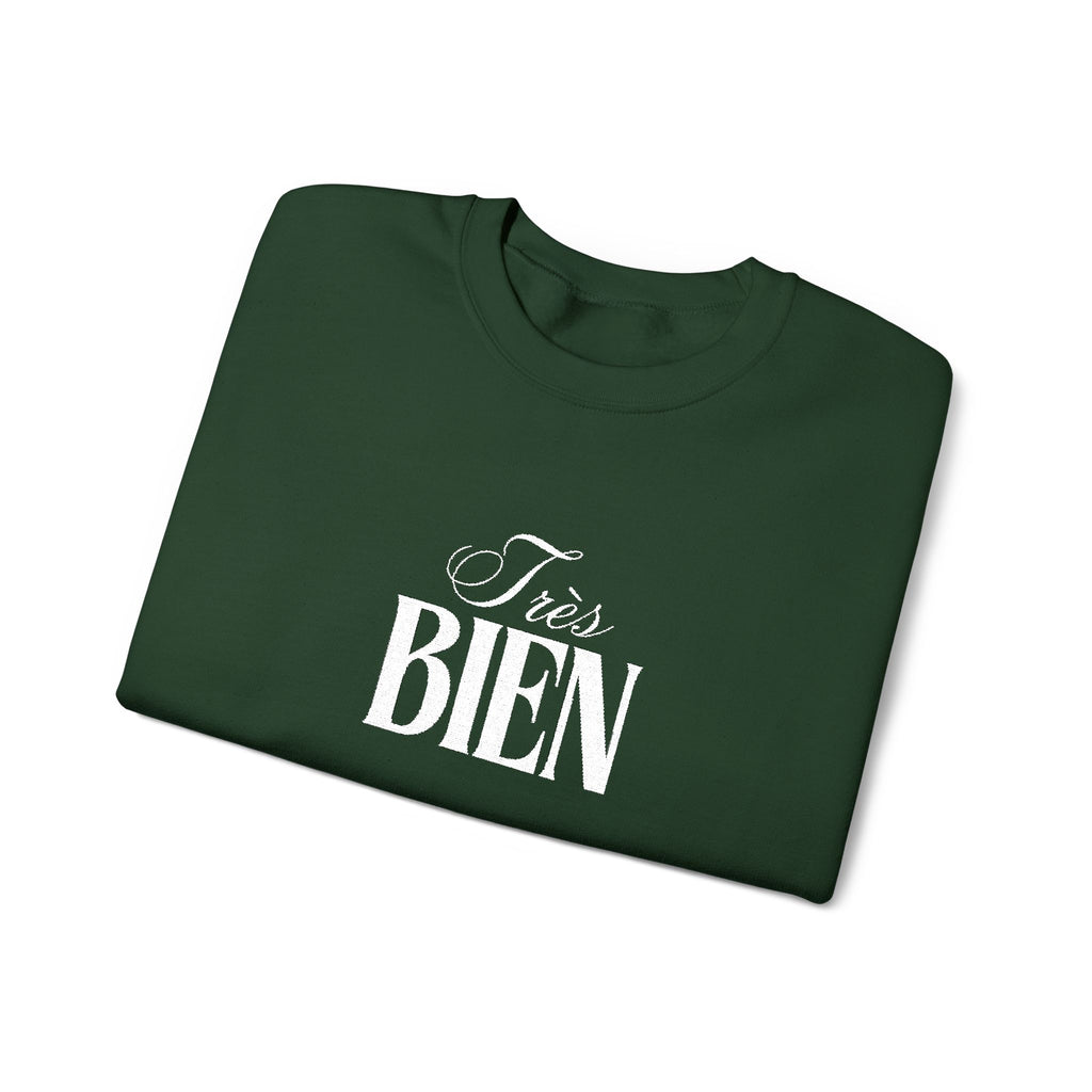 Embroidered Très Bien Sweatshirt -French Phrase Graphic Crewneck