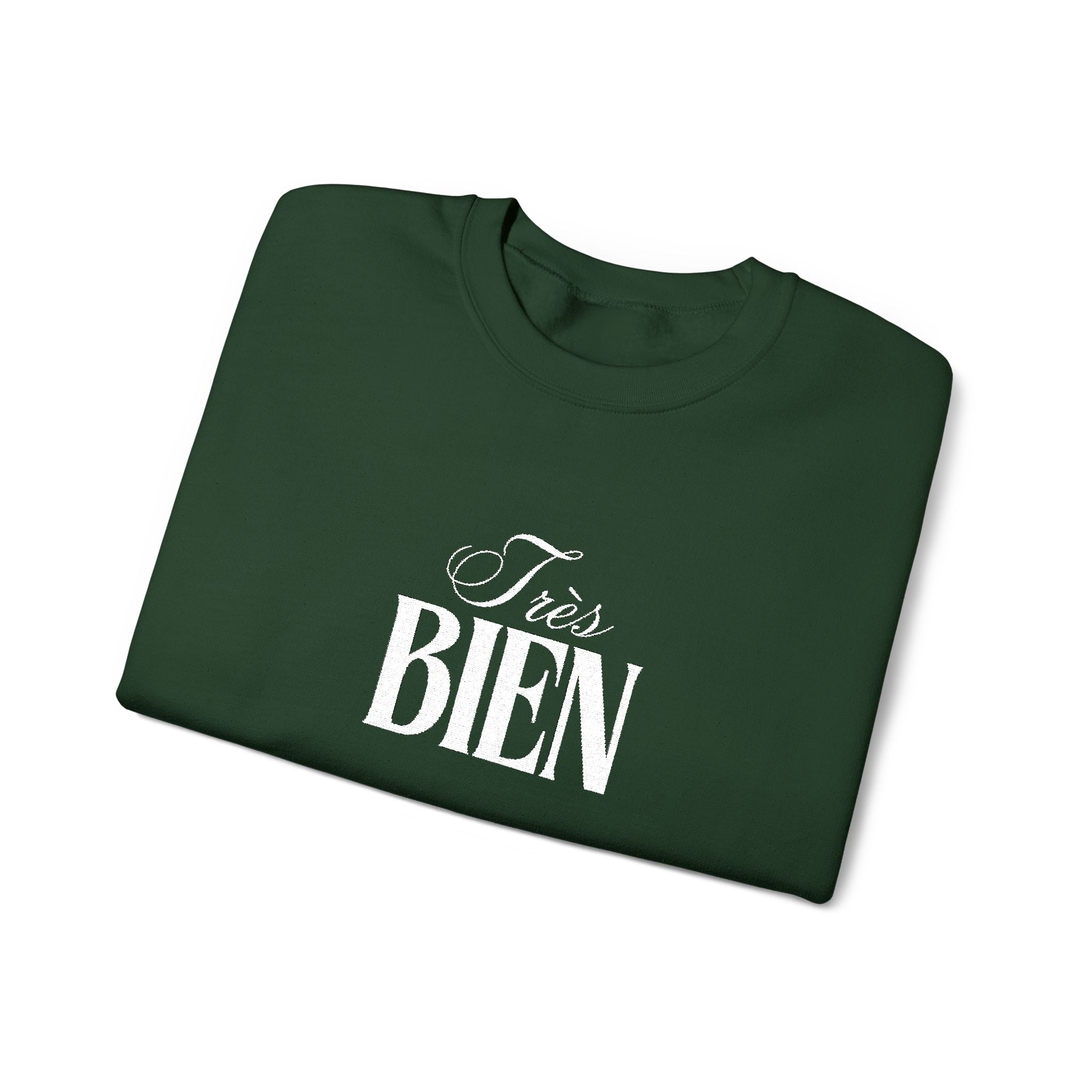 Embroidered Très Bien Sweatshirt -French Phrase Graphic Crewneck