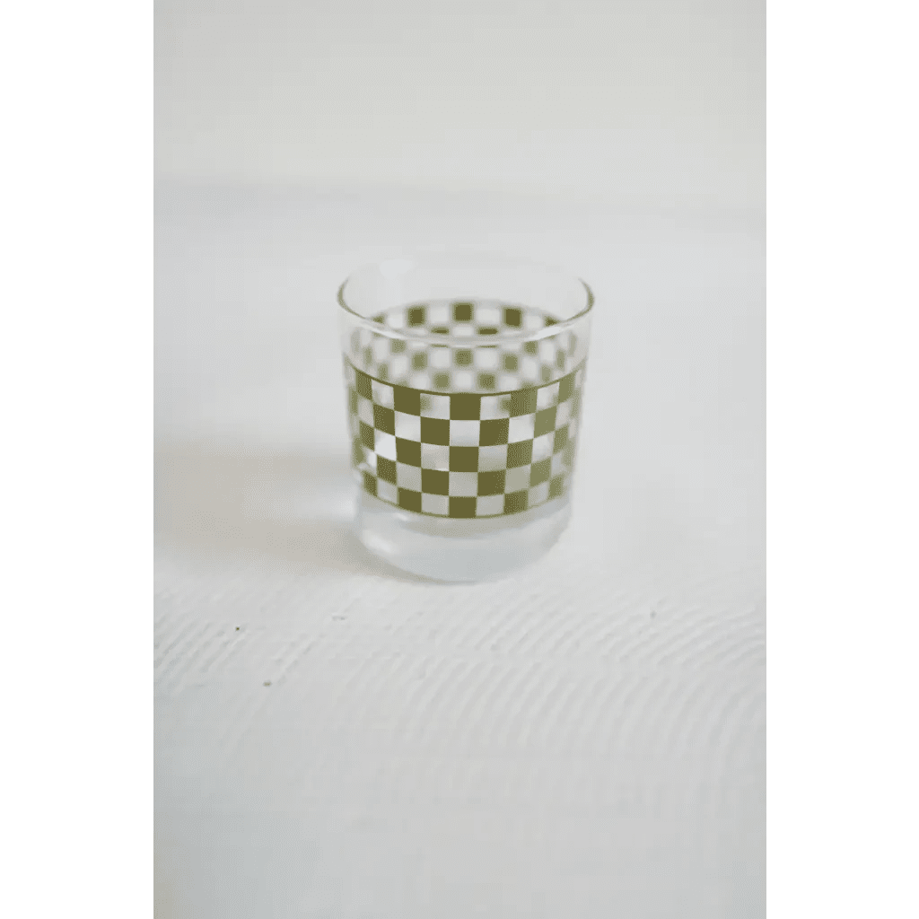 11oz Checkerboard Cocktail Glasses by Polished Prints
