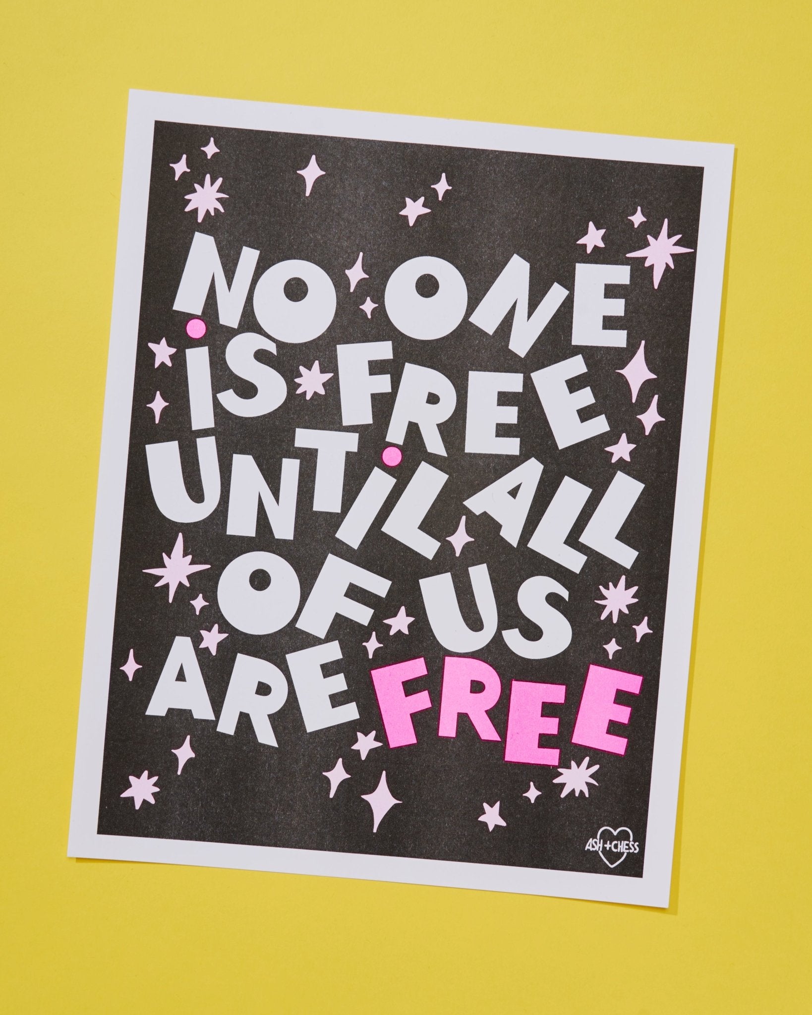 11x14 No One Is Free Risograph Print Art Prints La Vie Bien 11x14 No One Is Free Risograph Print