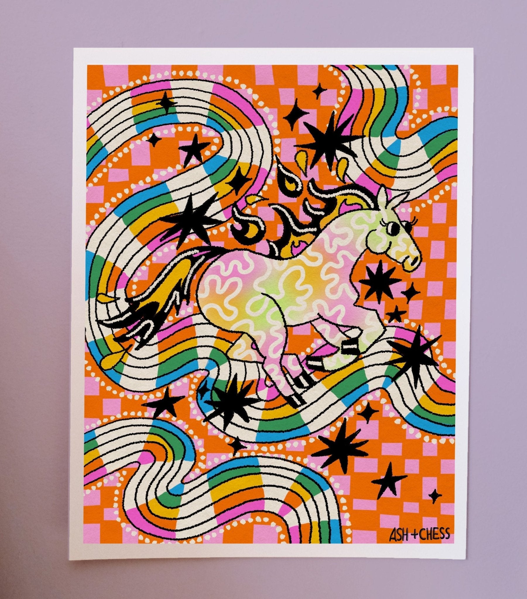 11x14 Rainbow Horsey Art Prints La Vie Bien 11x14 Rainbow Horsey