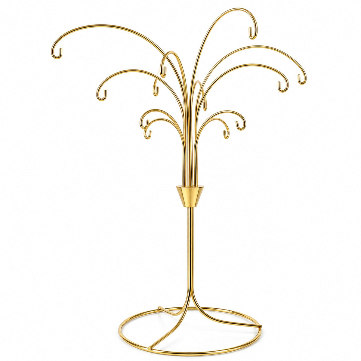 12-Arm Spiral Fountain Brass Gold Metal Ornament Stand Display 11.5 Inches Ornament Stands La Vie Bien 12-Arm Spiral Fountain Brass Gold Metal Ornament Stand Display 11.5 Inches