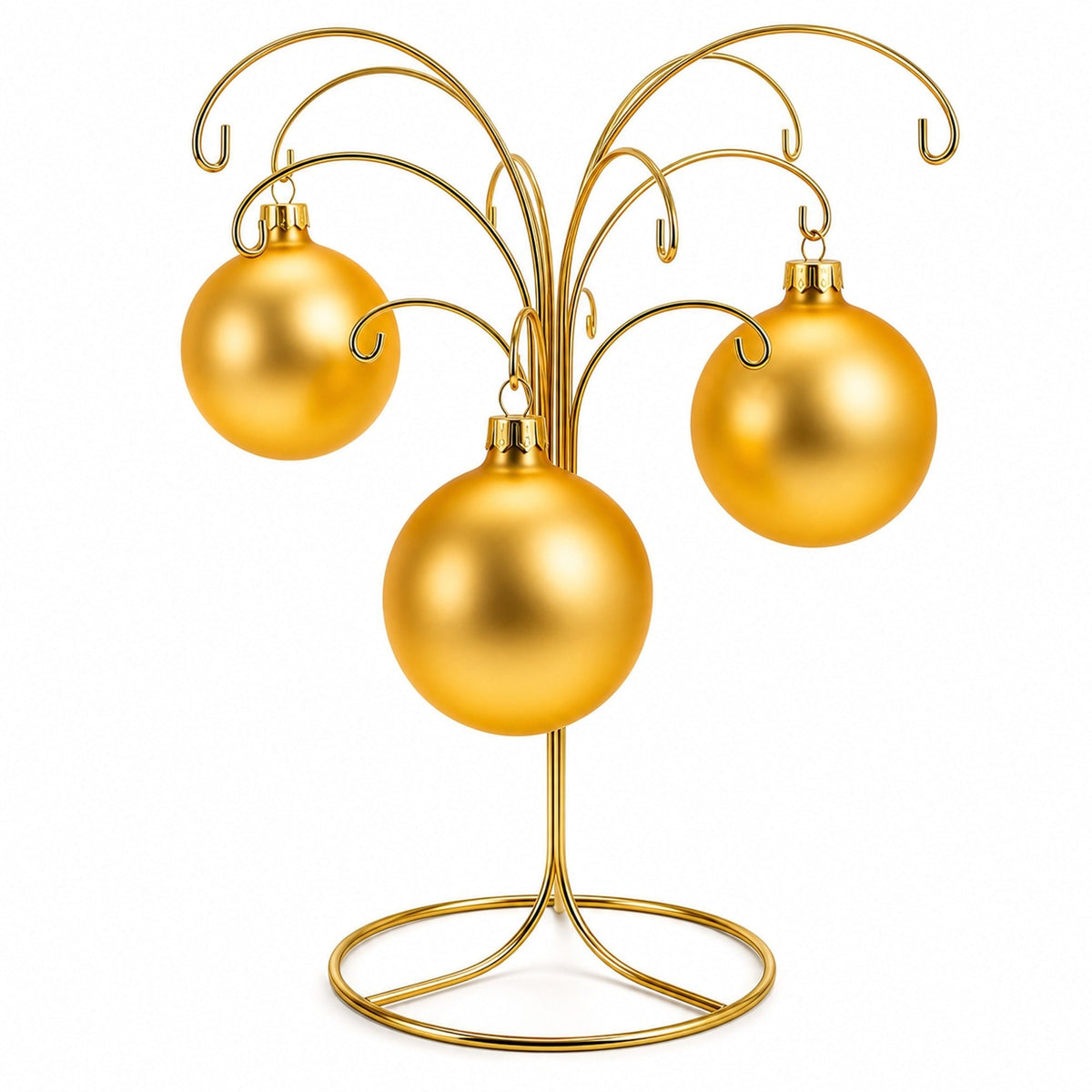 12-Arm Spiral Fountain Brass Gold Metal Ornament Stand Display 11.5 Inches Ornament Stands La Vie Bien 12-Arm Spiral Fountain Brass Gold Metal Ornament Stand Display 11.5 Inches