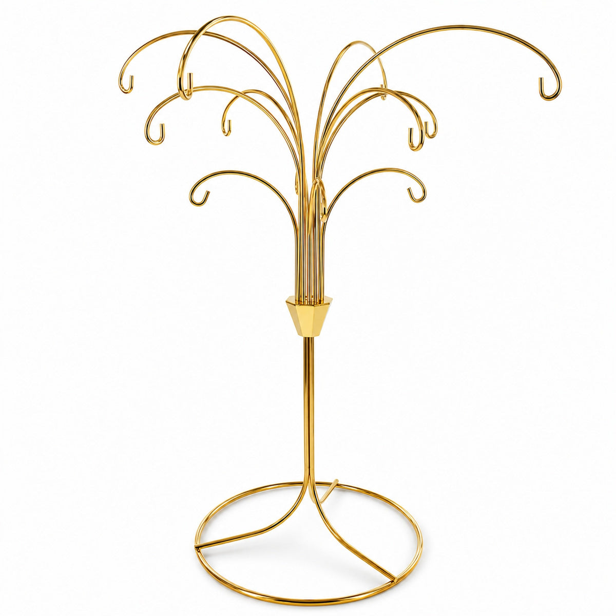 12-Arm Spiral Fountain Brass Gold Metal Ornament Stand Display 11.5 Inches Ornament Stands La Vie Bien 12-Arm Spiral Fountain Brass Gold Metal Ornament Stand Display 11.5 Inches