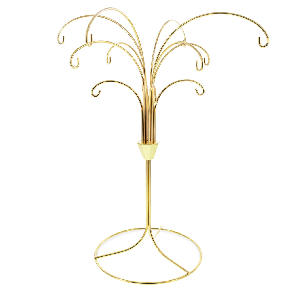 12-Arm Spiral Fountain Brass Gold Metal Ornament Stand Display 11.5 Inches Ornament Stands La Vie Bien 12-Arm Spiral Fountain Brass Gold Metal Ornament Stand Display 11.5 Inches