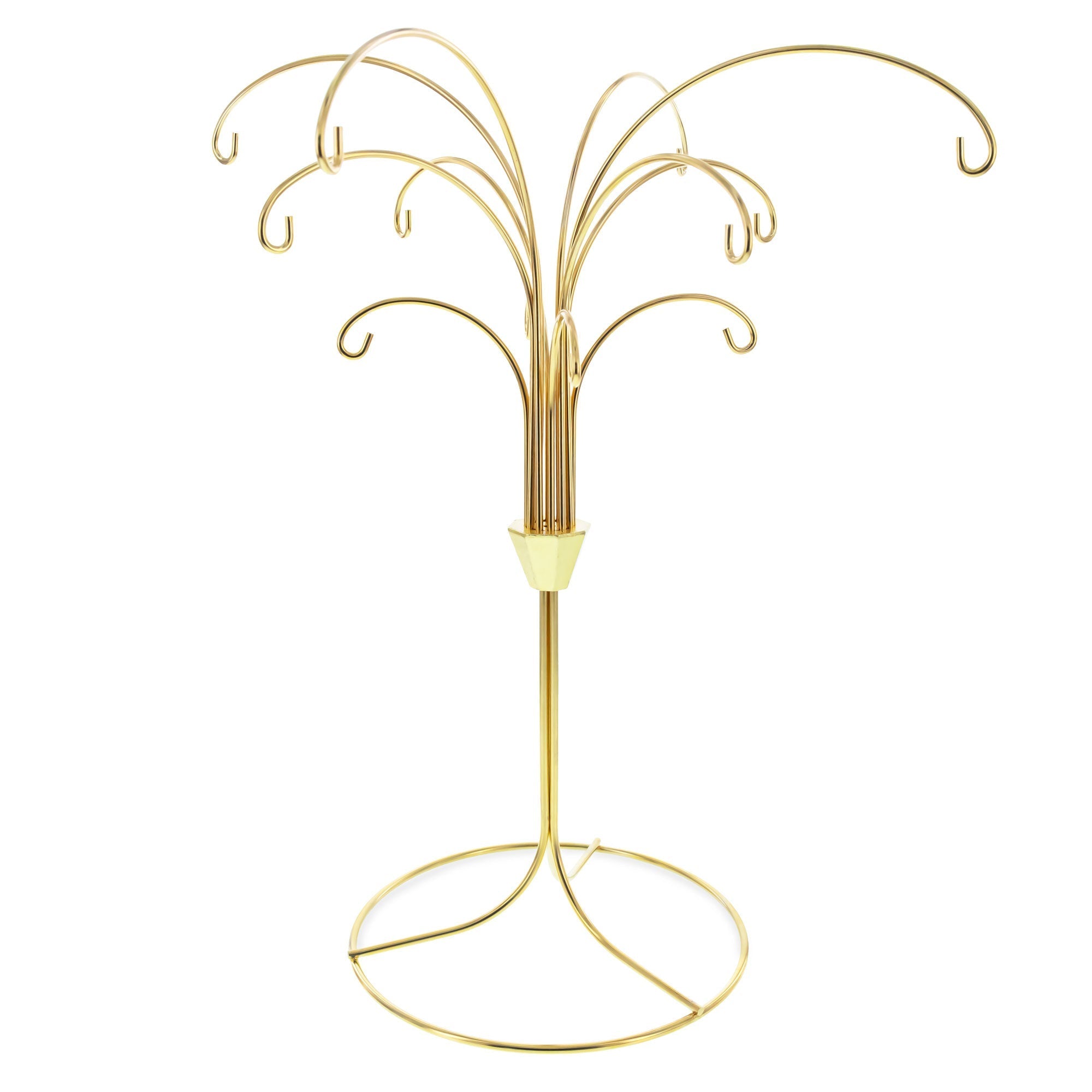 12-Arm Spiral Fountain Brass Gold Metal Ornament Stand Display 11.5 Inches Ornament Stands La Vie Bien 12-Arm Spiral Fountain Brass Gold Metal Ornament Stand Display 11.5 Inches