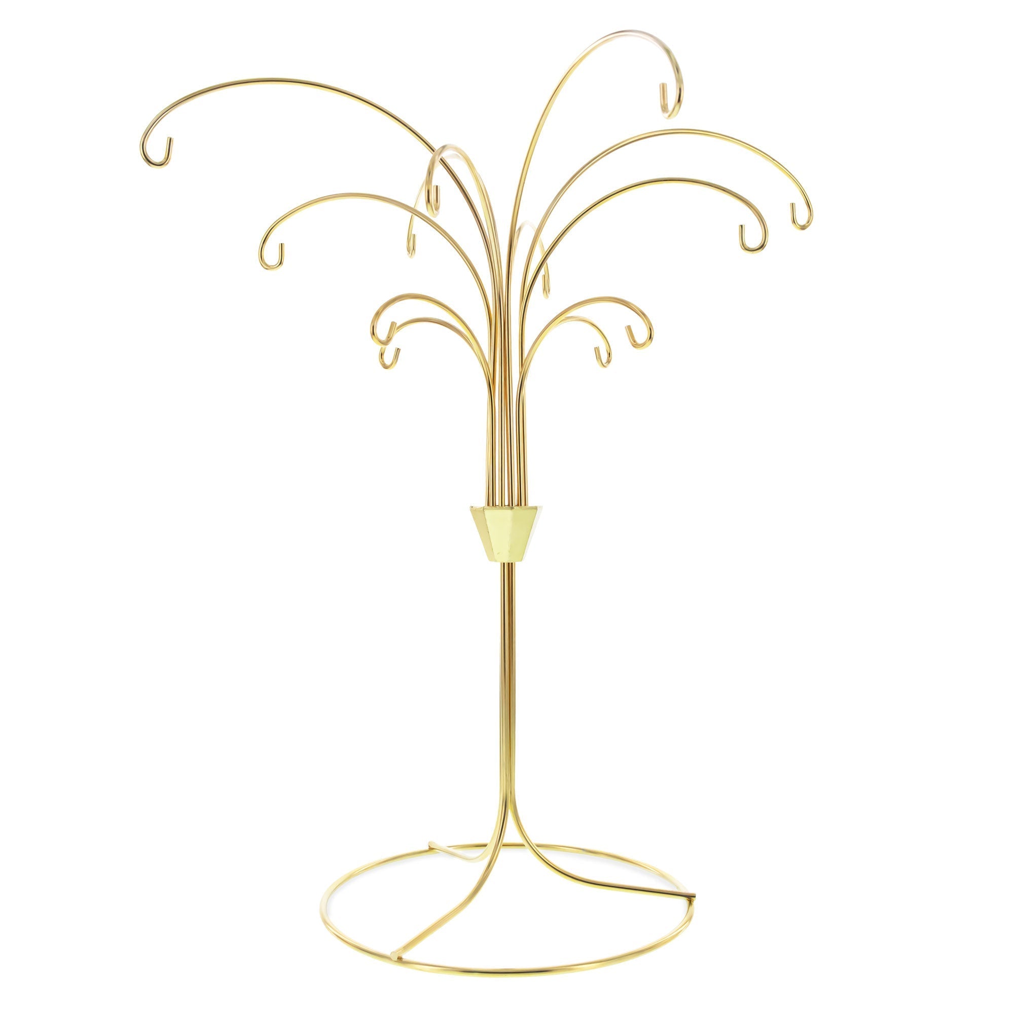 12-Arm Spiral Fountain Brass Gold Metal Ornament Stand Display 11.5 Inches Ornament Stands La Vie Bien 12-Arm Spiral Fountain Brass Gold Metal Ornament Stand Display 11.5 Inches