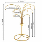 12-Arm Spiral Fountain Brass Gold Metal Ornament Stand Display 11.5 Inches Ornament Stands La Vie Bien 12-Arm Spiral Fountain Brass Gold Metal Ornament Stand Display 11.5 Inches