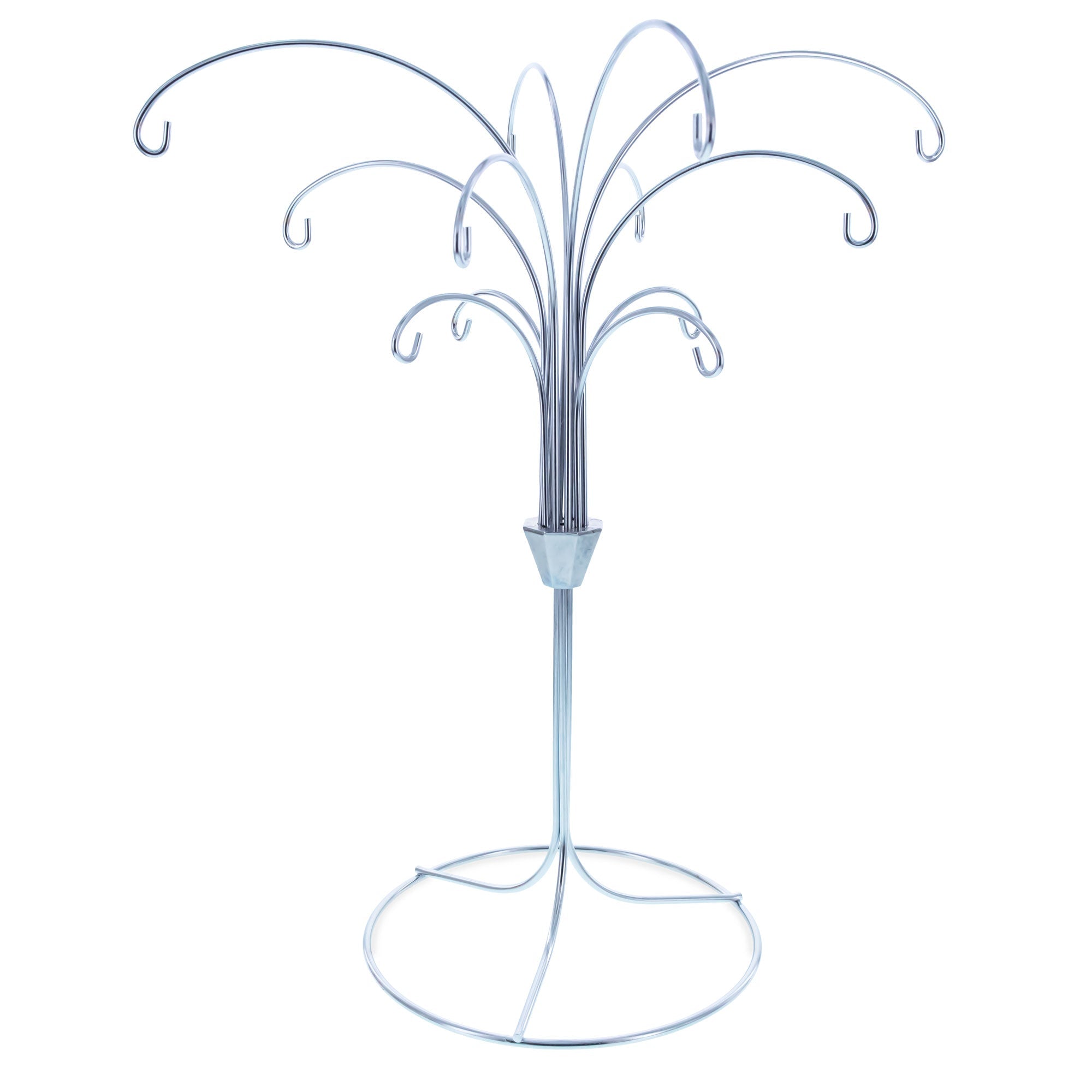 12-Arm Spiral Fountain Brass Silver Metal Ornament Stand Display 11.5 Inches Ornament Stands La Vie Bien 12-Arm Spiral Fountain Brass Silver Metal Ornament Stand Display 11.5 Inches