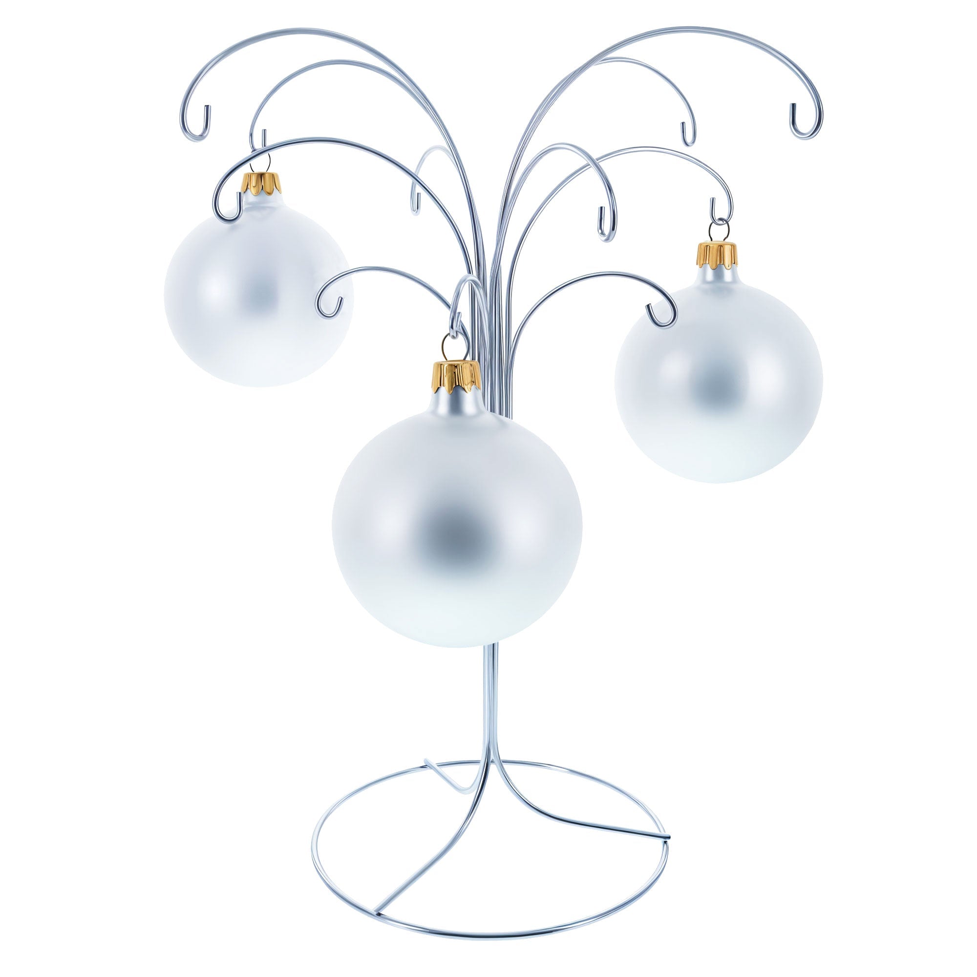 12-Arm Spiral Fountain Brass Silver Metal Ornament Stand Display 11.5 Inches Ornament Stands La Vie Bien 12-Arm Spiral Fountain Brass Silver Metal Ornament Stand Display 11.5 Inches