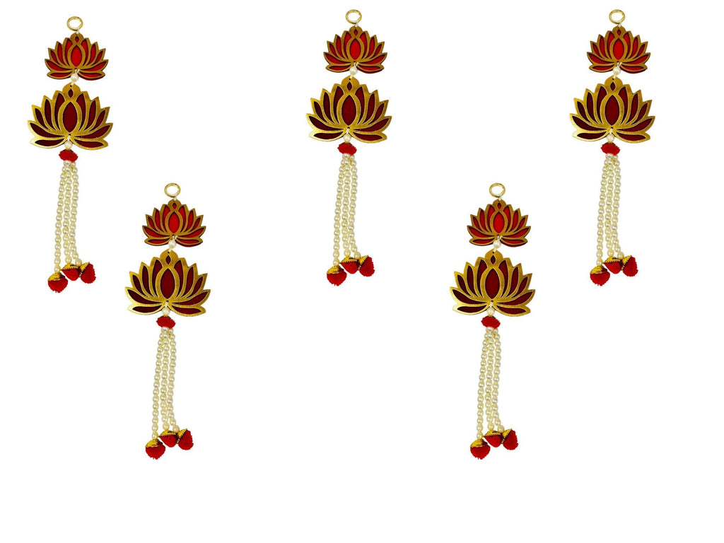 12" Long Lotus Hanging, Set of 5 Festive Decor La Vie Bien 12" Long Lotus Hanging, Set of 5