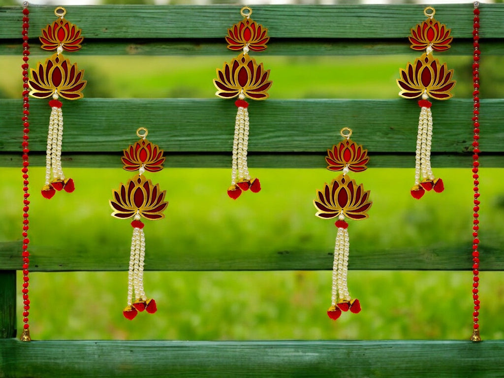 12" Long Lotus Hanging, Set of 5 Festive Decor La Vie Bien 12" Long Lotus Hanging, Set of 5