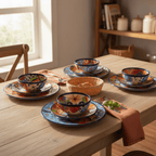 12 - Piece Talavera Dinnerware Set | Handmade Mexican Ceramic Plates & Bowls Talavera Dinnerware Set La Vie Bien 12 - Piece Talavera Dinnerware Set | Handmade Mexican Ceramic Plates & Bowls