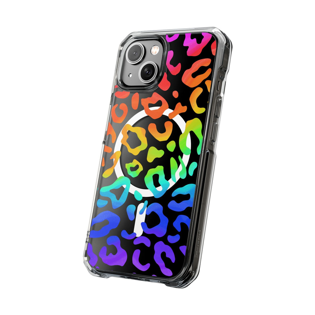 Bespattered Facade Watercolor Rainbow Leopard MagSafe Clear Impact Case