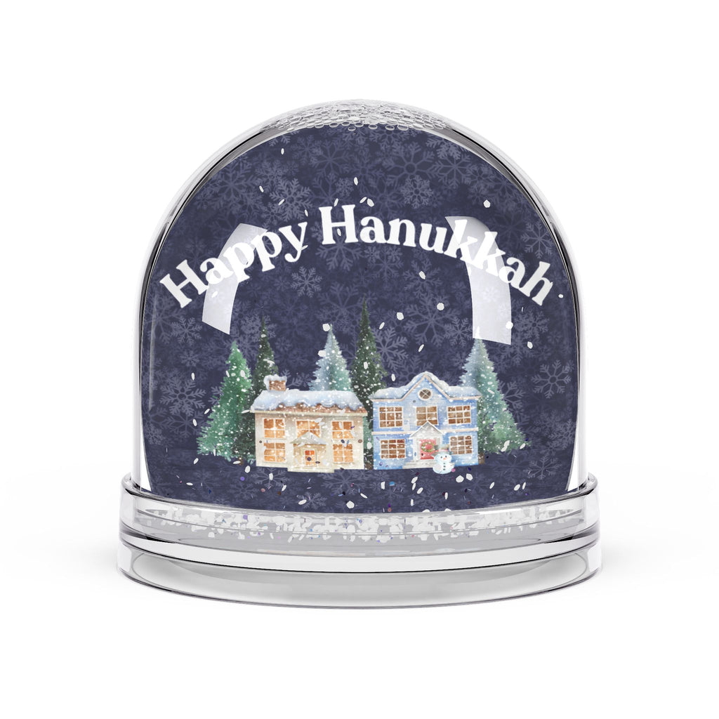 Happy Hanukkah Winter Village Snow Globe Decoration for mantel, Hanukkah globe