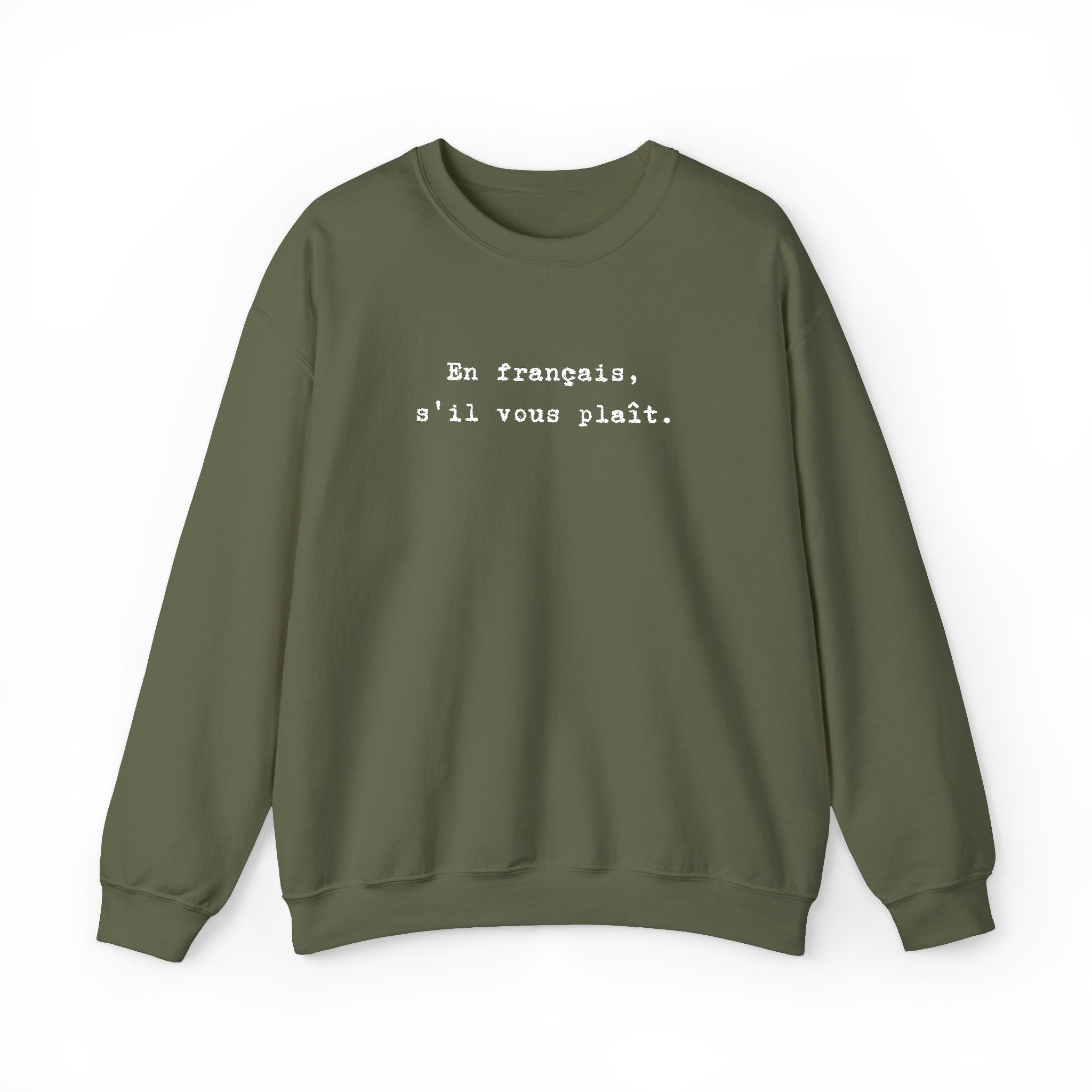 En français s'il vous plaît Sweatshirt | French phrase crewneck, minimalist text