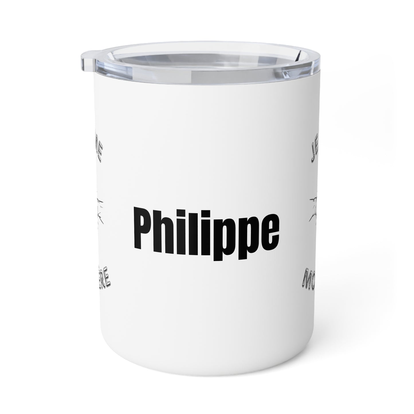 Personalized Je t'aime mon frere Insulated Coffee Mug, 10oz, Cadeaux Pour frere, Gift for brother, Brother Mug, French brother birthday gift