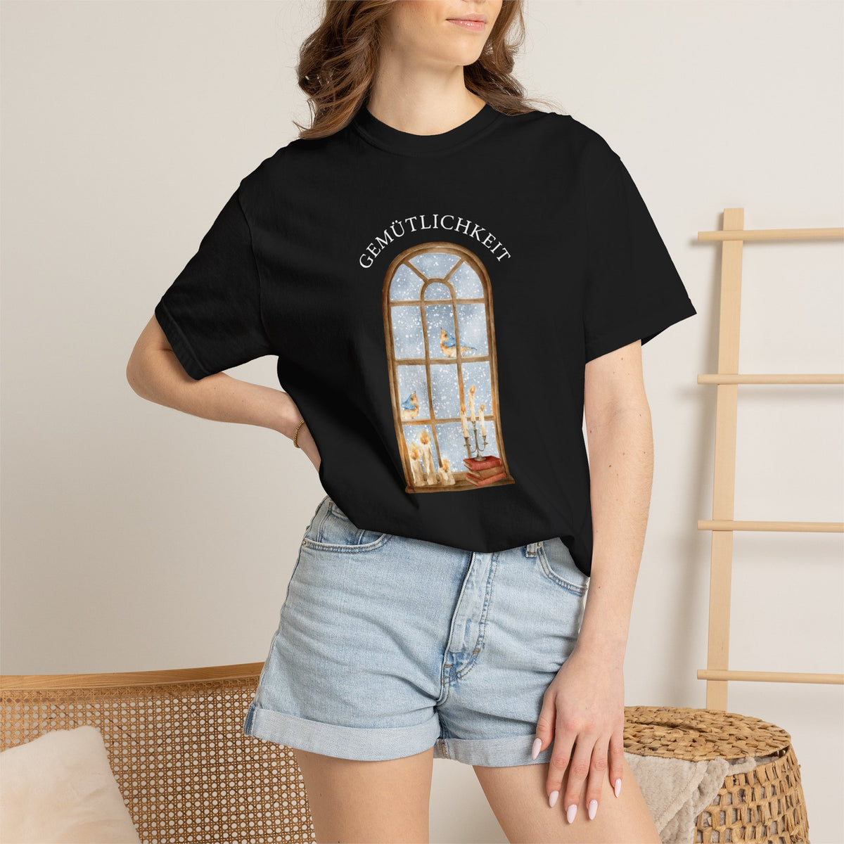 “Gemütlichkeit” Gothic Arch Window cozy German T-Shirt