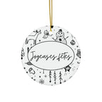 Joyeuse fêtes Ceramic Ornament (Happy Holidays) - French by Printify