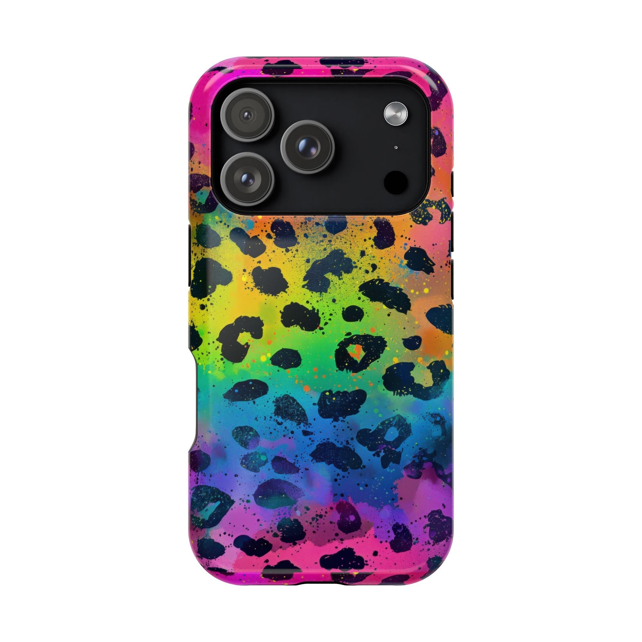 Bespattered Facade Neon Leopard Impact-Resistant Case