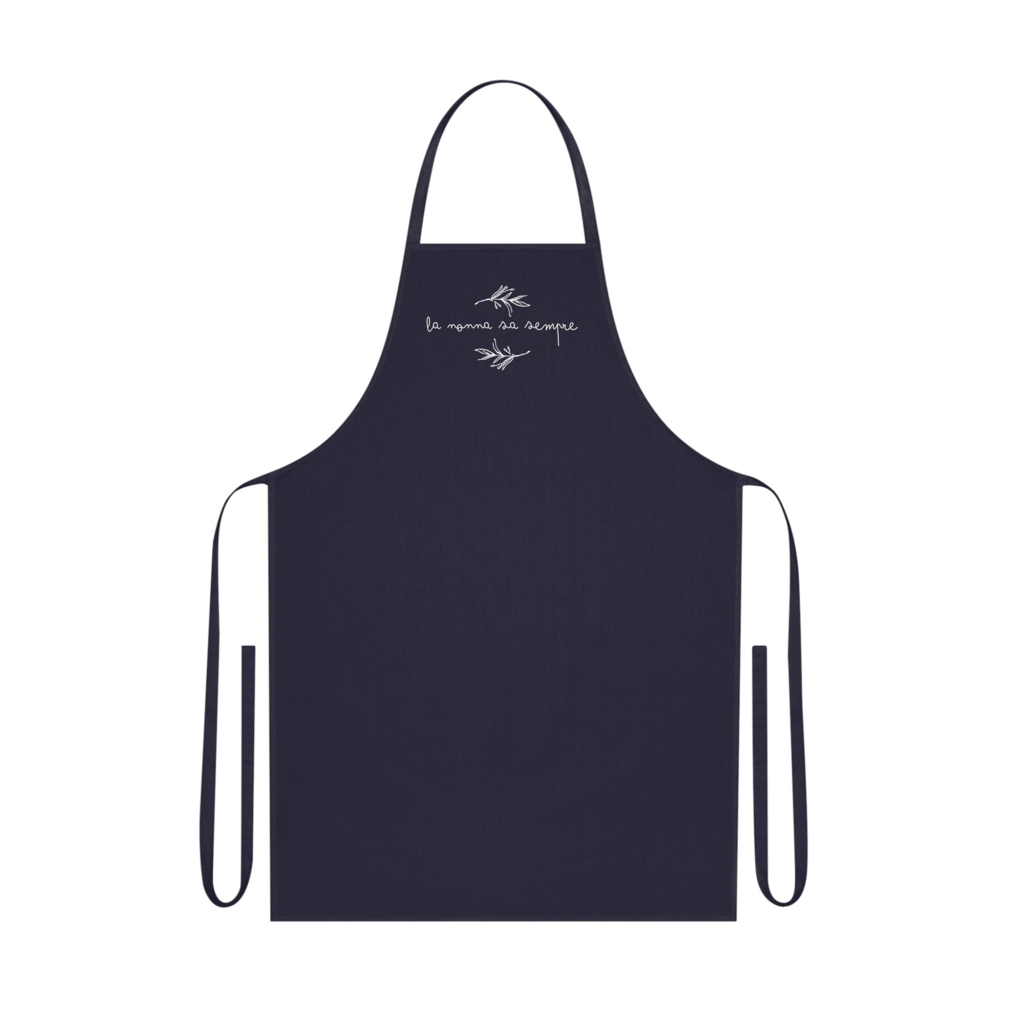 La nonna sa sempre Apron for Italian grandmother, cotton kitchen apron, botanical script design