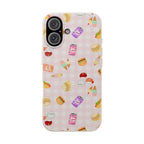 Kawaii foodie picnic eco Biodegradable Phone Case — Pink Picnic Snack Pattern Eco-Friendly iPhone Cover