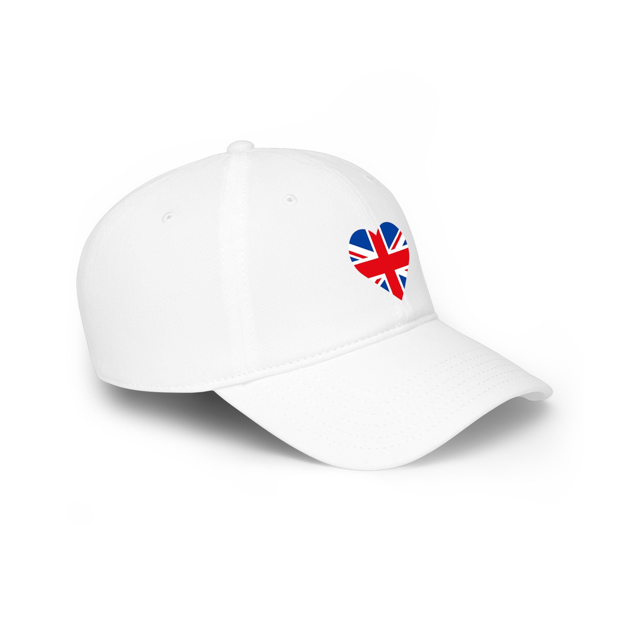 Union Jack United Kingdom flag Heart Cap, Low Profile Baseball Hat