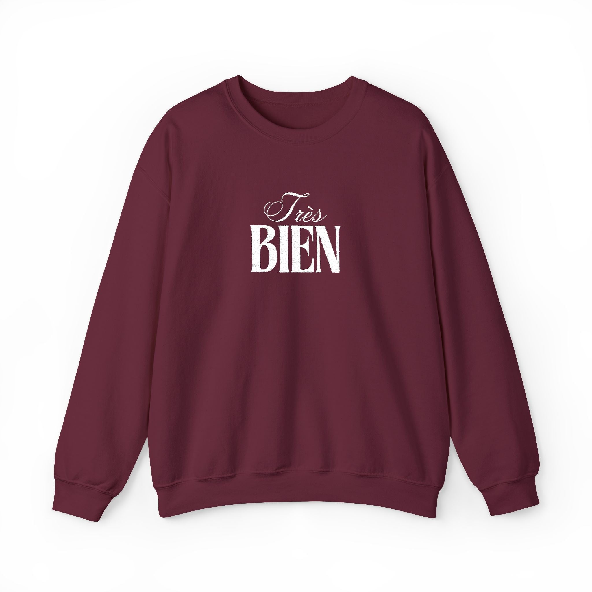 Embroidered Très Bien Sweatshirt -French Phrase Graphic Crewneck